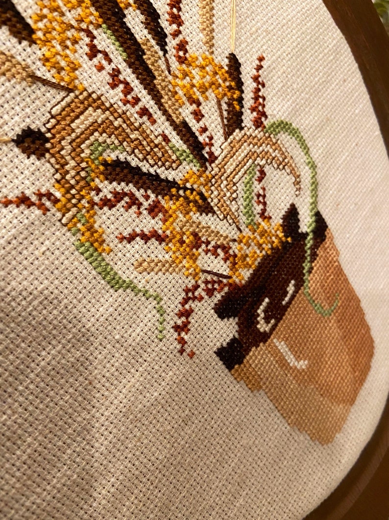 80s Needlepoint Wall Art in Wood Frame. Vintage Needlepoint Etsy