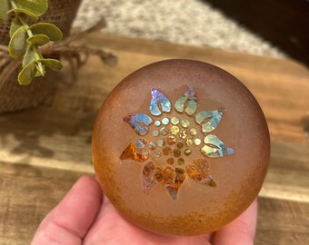 Glass Eye Studio Blue Planet Paperweight From Celestial Series