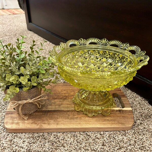 Rare Vaseline Glass Etsy