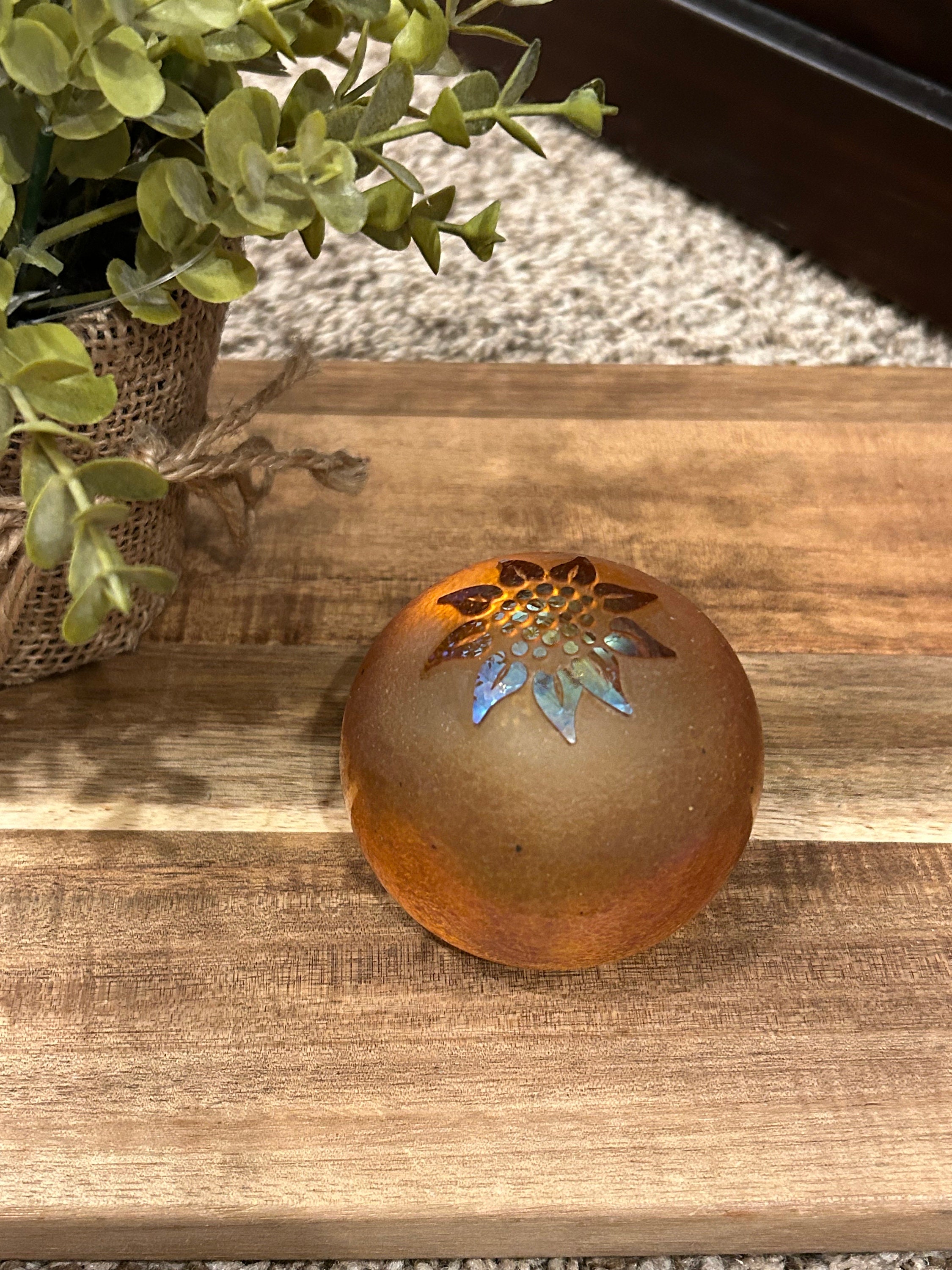Glass Eye Studio Celestial/planet Series Paperweight. Sun, Moon