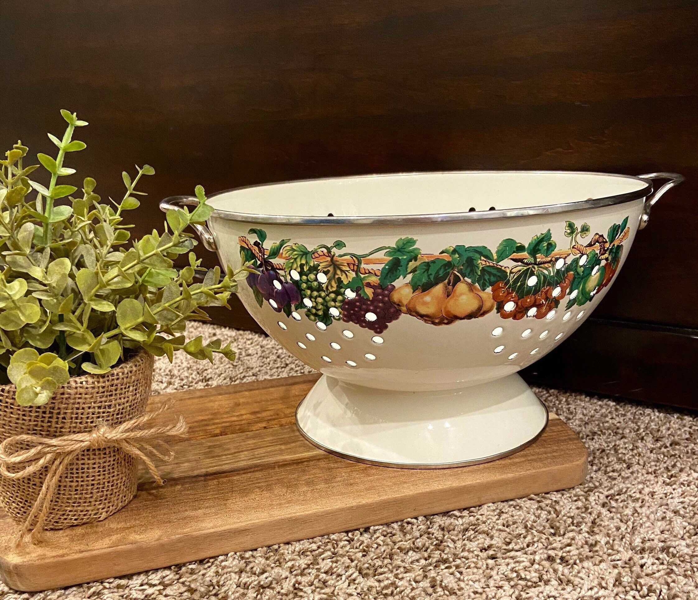 Large 2024 enamel colander