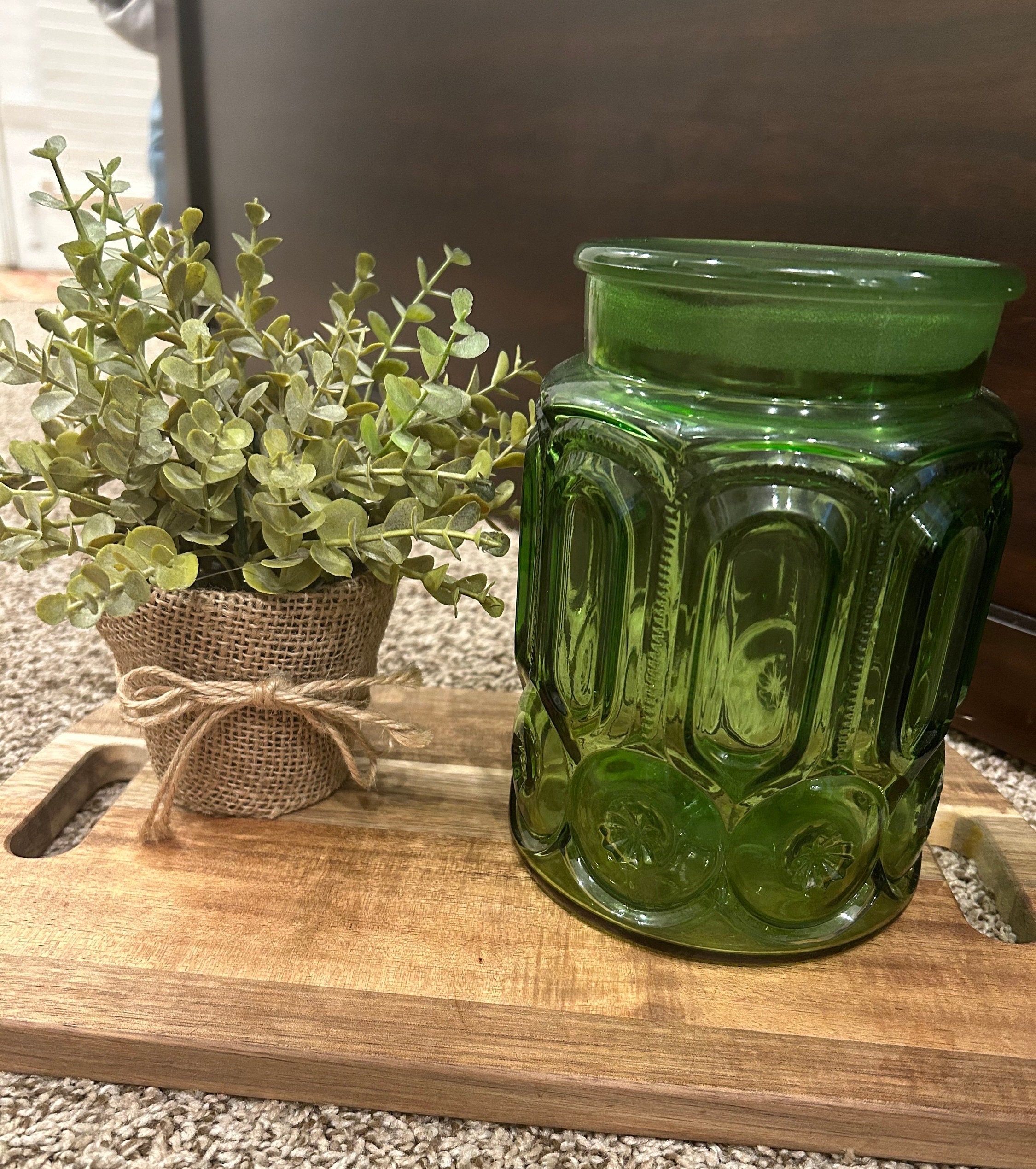 Green Glass Jar with Unique Topper – Madame de la Maison