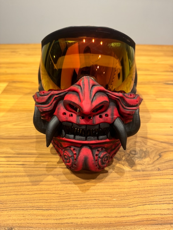 LED Japanese Samurai Oni Light Up Mask Devil Warrior Ghost