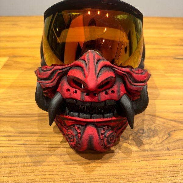 Ronin Inferno Samurai Oni Custom Paintball, Airsoft, Cosplay mask accessory