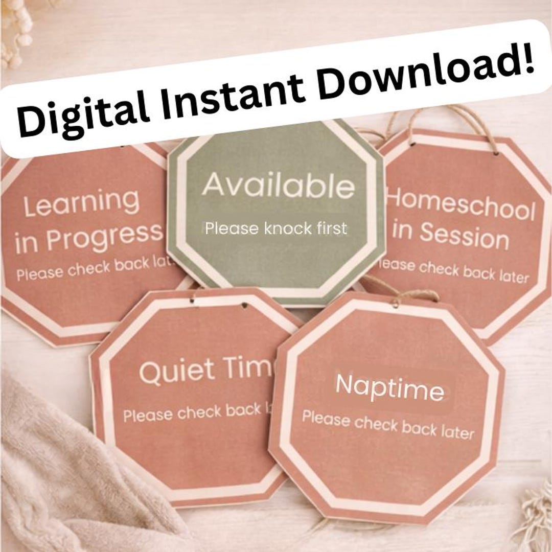 Homework Time Sign Printable Door Signs for Kids | Homeschool, Quiet Time (digital ...
