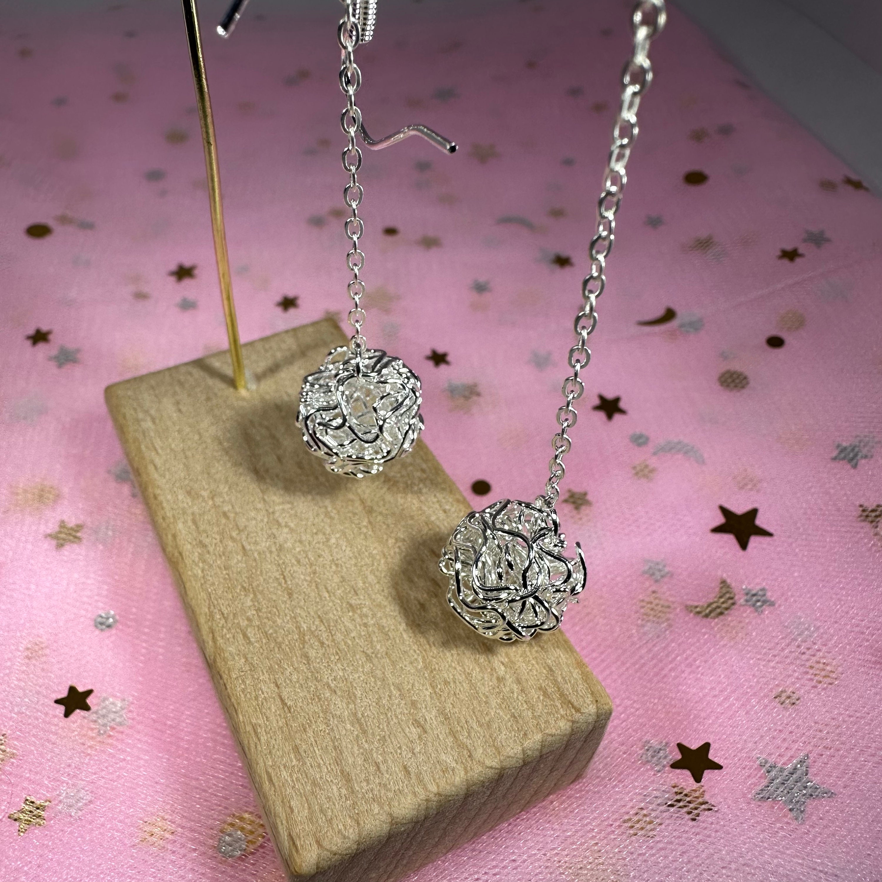 Qhouse Silver Tumbleweed Wire Ball Earrings Handmade Etsy