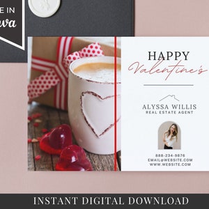 Grundbesitz Happy Valentines Day Karte, Grundbesitz Postkarte, Realtor Farming Karte, Realtor Postkarte, Realtor Mailer, Real Realty Marketing