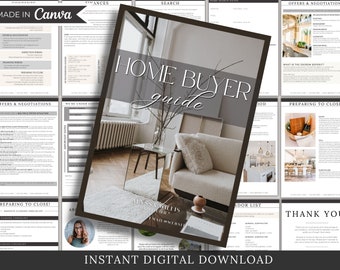 Real Estate Home Buyer Guide: Canva Template (Digital Download)