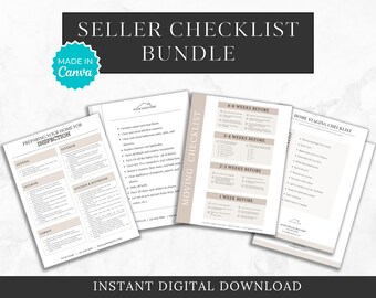 Real Estate Seller Checklist Bundle - Canva Template (Digital Download)