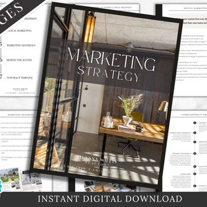 Real Estate Listing Marketing Plan, Marketing Strategy, Listing Presentation, Real Estate Marketing Material, Canva Template, Seller Packet