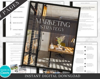 Real Estate Listing Marketing Plan - Canva Template (Digital Download)