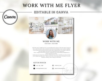 Real Estate Agent Introduction Flyer: Canva Template (Instant Download)