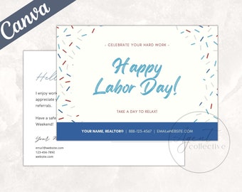 Real Estate Labor Day Postcard Template: Realtor Marketing (Digital Download)