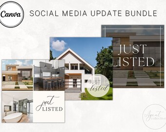 Real Estate Listing Update Posts: Social Media Templates (Canva)