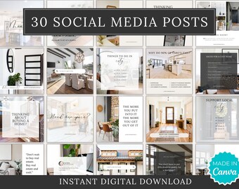 Realtor Social Media Posts: Canva Templates (Instant Download)