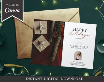 Real Estate Happy Holidays Card: Realtor Marketing (Digital Template)