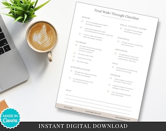 Real Estate Final Walk Through Checklist - Canva Template (Digital Download)