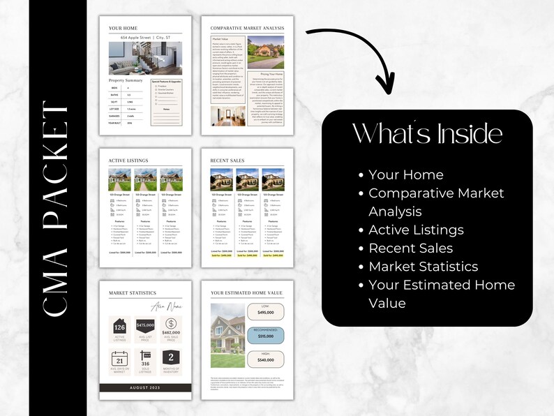 Real Estate CMA Packet - Listing Presentation - Canva Template (digital ...