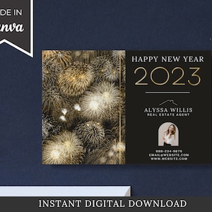 Tarjeta de feliz año nuevo para agentes inmobiliarios, postal para agentes inmobiliarios, tarjeta agrícola para agentes inmobiliarios, postal para agentes inmobiliarios, correo para agentes inmobiliarios, marketing inmobiliario