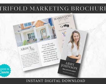 Realtor Marketing Trifold Brochure - Canva Template (Digital Download)