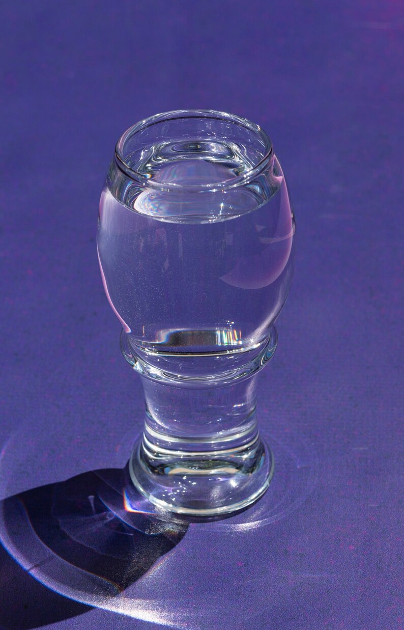 Handblown Textured Borosilicate Clear Drinking/Cocktail Glass Dishwasher Safe image 1