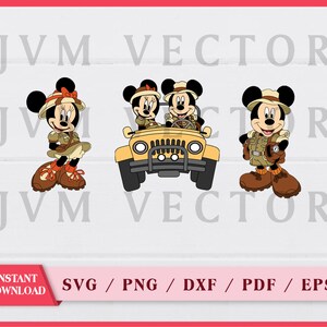 Mickey Mouse Minnie Mouse Safari Jeep Digital File Clipart PNG -   Portugal