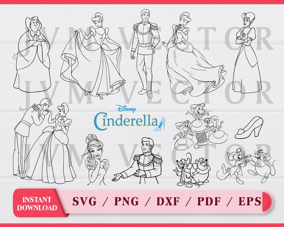 Princess Cin contorno SVG clipart archivo digital - Etsy España