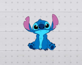 May include: A blue cartoon character with large ears and big eyes. The character is sitting with its legs crossed and has a friendly expression.