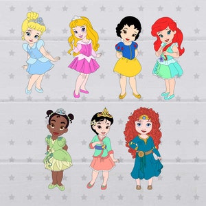 Baby Princess Vector SVG Bundle, clipart, eps, png, dxf, pdf, Layered digital file