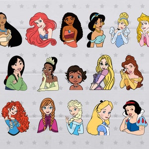 Princess Vector SVG Bundle, clipart, eps, png, dxf, pdf, Layered digital file