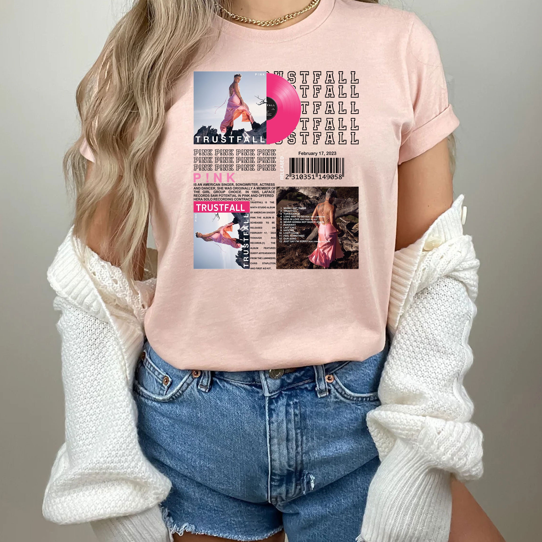 Pnk Trustfall Tour 2023 Shirt, Pink Tour Merchandise, Distressed