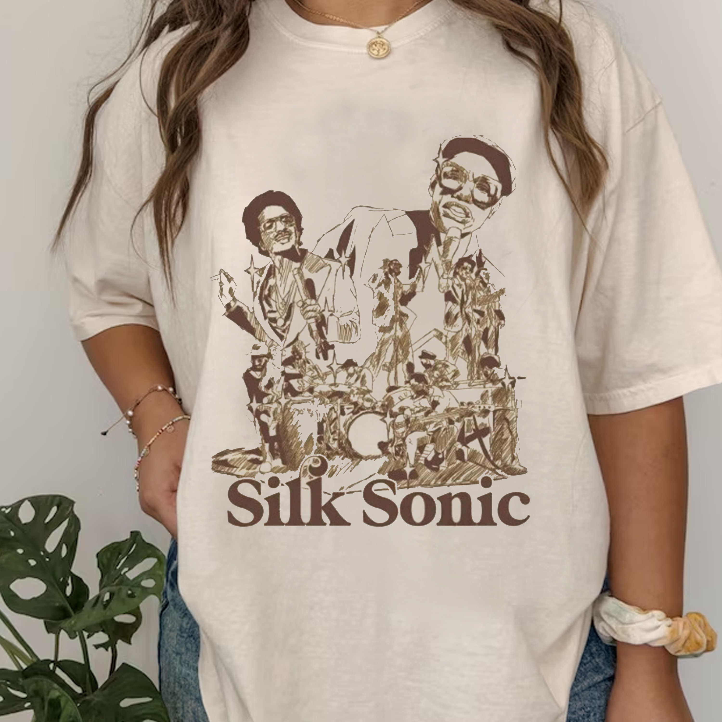 Silk Sonic #Bruno Mars t-shirt, music shirt, gift for fan, Anderson Paak  TE2933