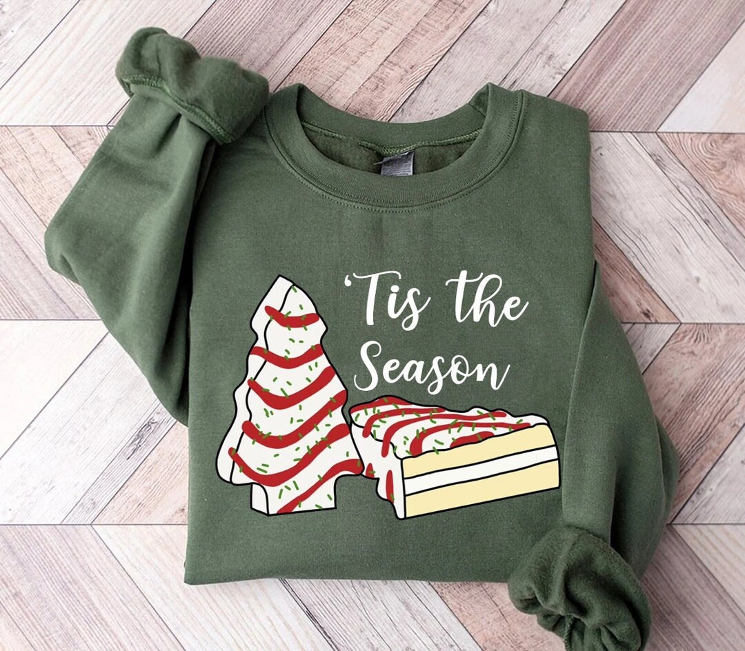 Christmas Tree Cake Sweatshirt Little Debbie Holiday Cake Etsy