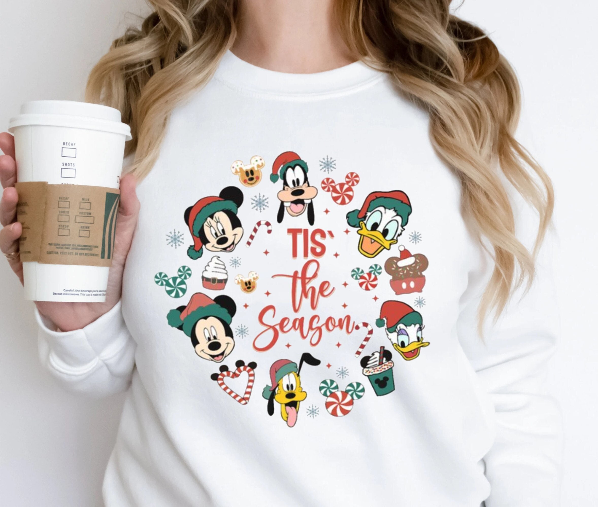 Discover Sudadera Mickey Mouse Navidad Ratón Felices Fiestas Navidad Divertido Lindo Kawaii Unisex