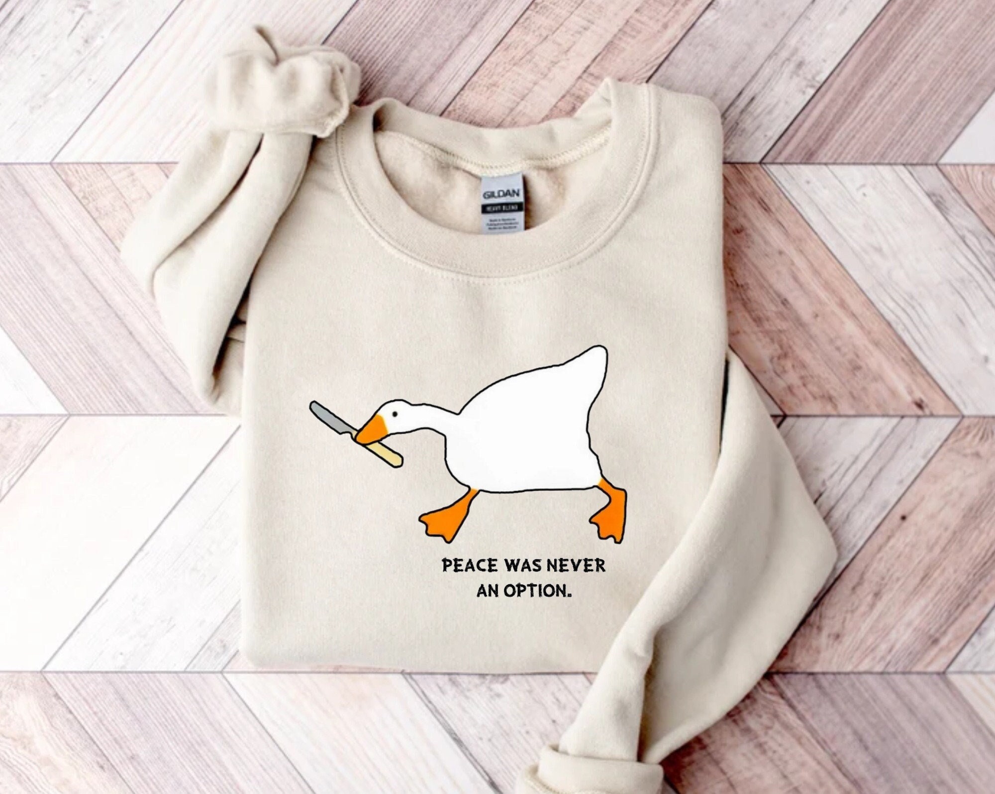 Discover Silly Goose Peace Was Never An Option Sweatshirt, Silly Goose Sweatshirt, Funny Goose Sweatshirt