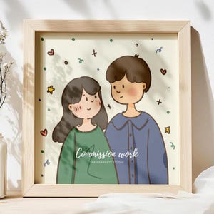 Joli portrait de couple personnalisé, cadeau pour elle, cadeau pour lui, illustration unique, portrait de couple avec animal de compagnie, cadeau de Saint-Valentin
