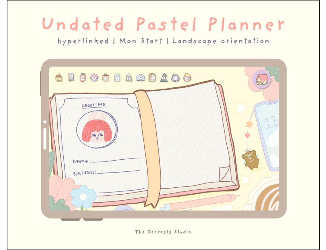 Cute Pastel Digital Planner for Goodnotes, Notability (PDF File) - Etsy