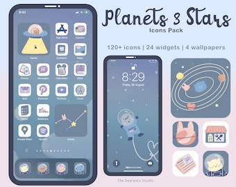 Galaxy App Icon Pack | Celestial iOS + Android-thema (digitale download)