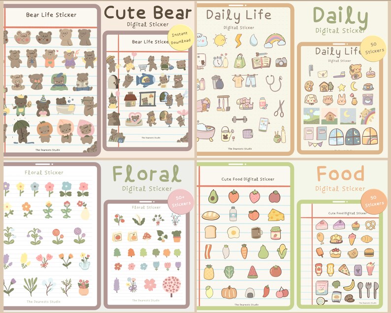 Cute Ultimate Mega Digital Sticker Bundle Which is Precropped for ...