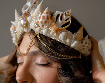 The Aquamarine Dream Mermaid Crown - Headdress - Shell Crown  display picture 1