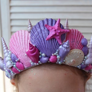 Mermaid crown for kids IN STOCK Mermaid birthday tiara. Little mermaid Under the Sea Crown for toddler, girls 2-12