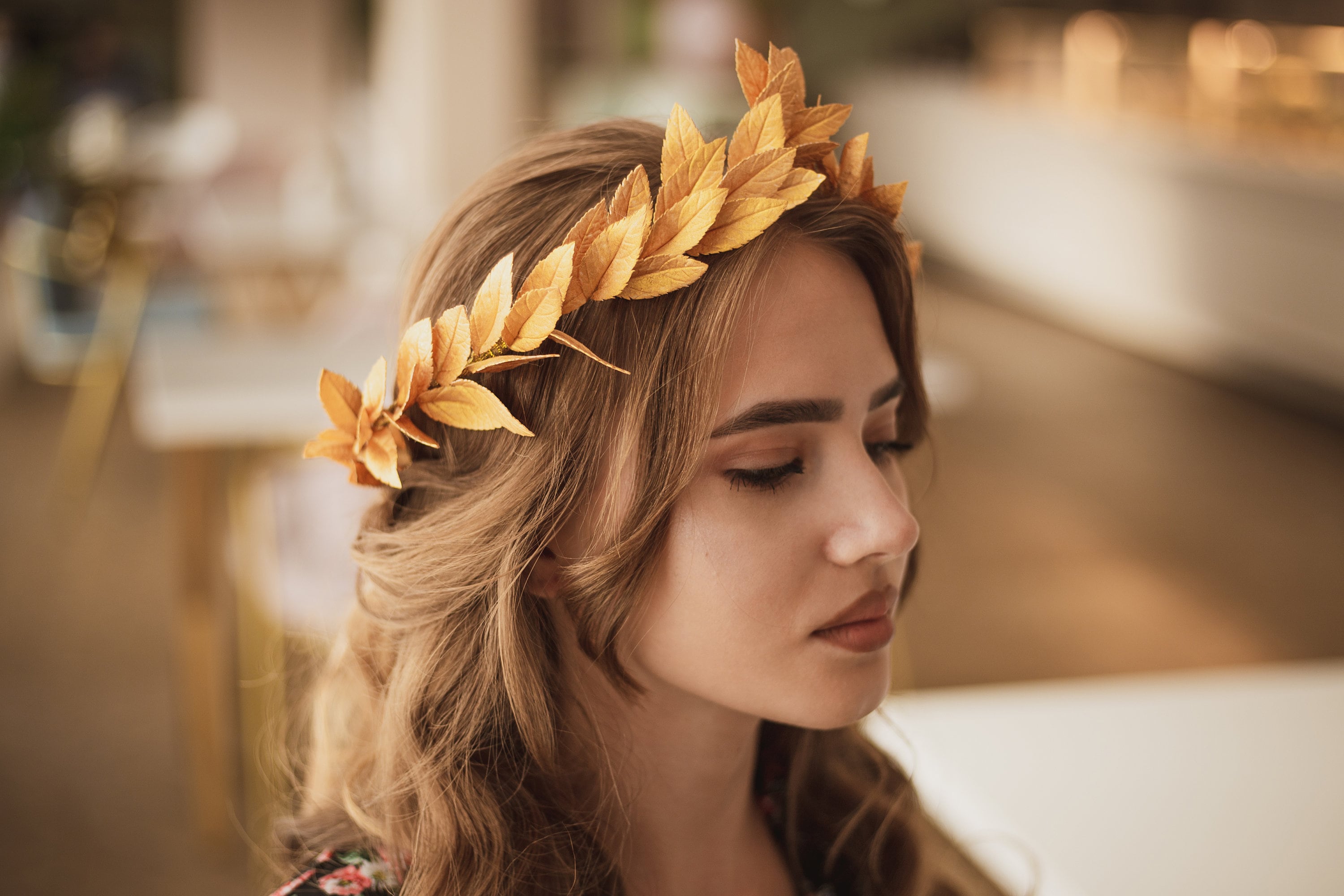 Gold Laurel Leaf Crown Greek Goddess Headpece Gold Leaf Headband Toga