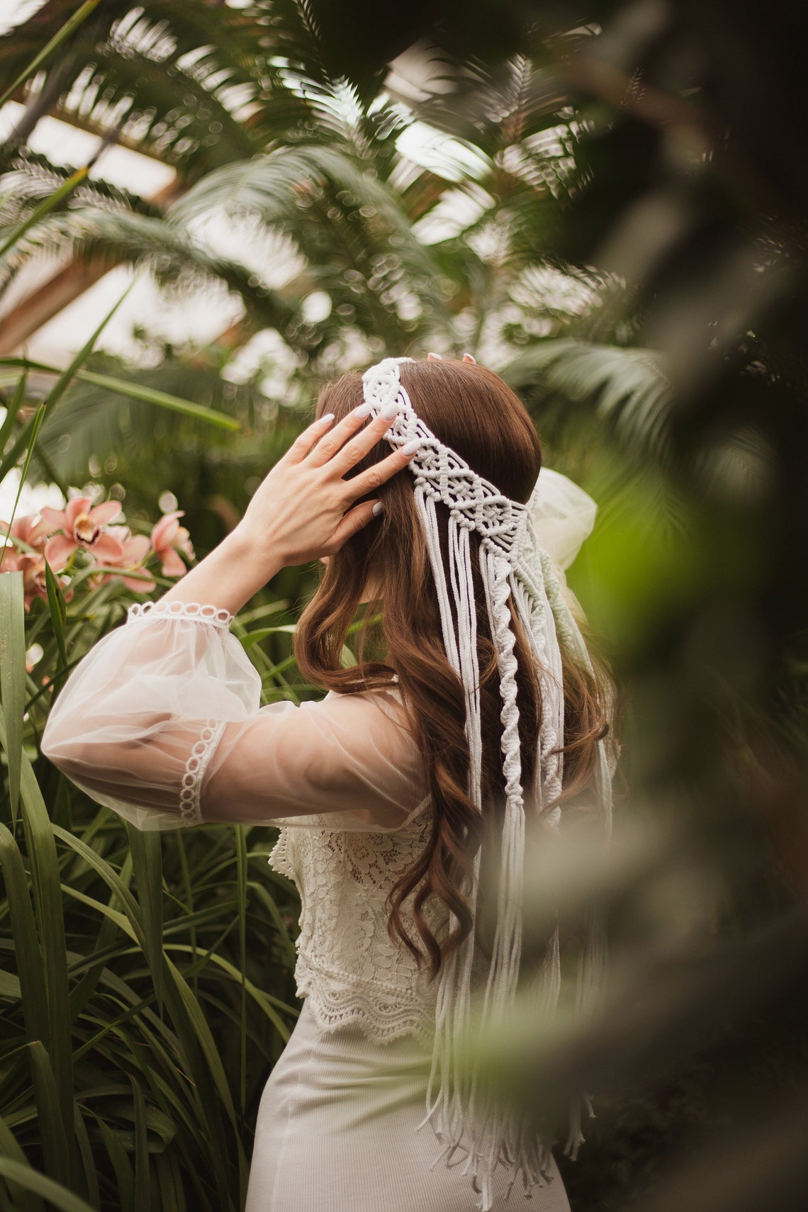 Boho Headpiece Boho Veil Macrame Veil Boho Wedding Veil for Etsy