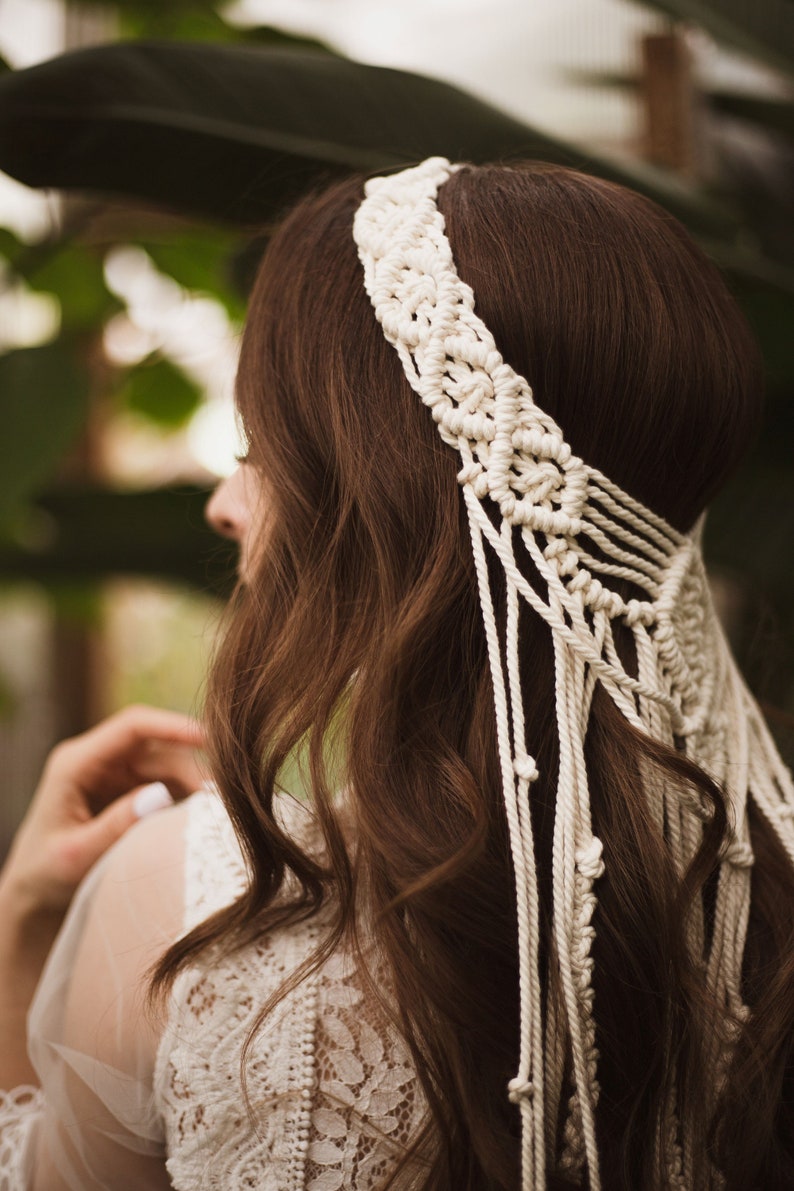 Boho Headpiece Boho Veil for Festival Bride. Macrame Veil Etsy