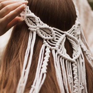 Makramee Schleier, Boho Schleier, Hochzeit Schleier, Festival Braut, rustikaler Hochzeit Schleier. Boho Headpiece für brennenden Mann