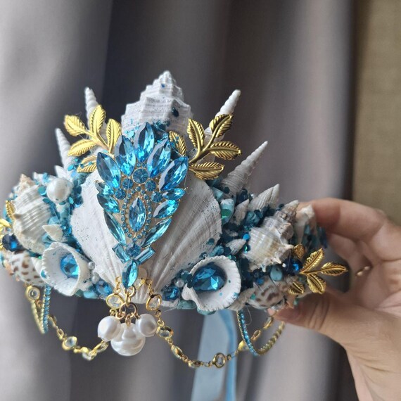 Mermaid crown burning man Festival Mermaid Crown. Pearls Crown. Burning Man Crown. Burning Man  main image 2