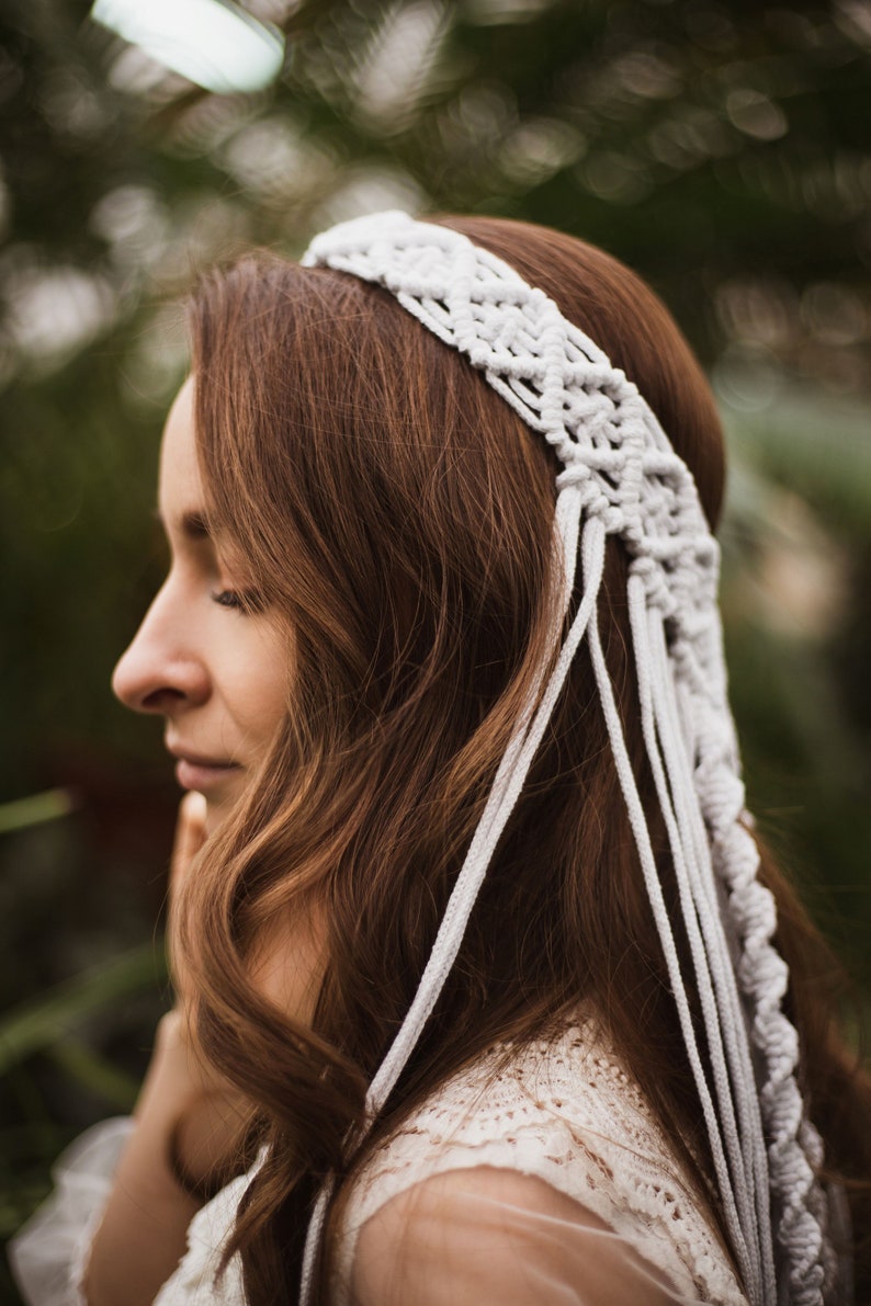 Boho Headpiece Boho Veil Macrame Veil Boho Wedding Veil for Etsy