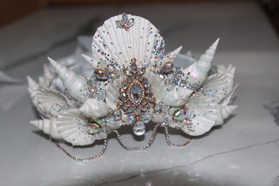 Mermaid crown burning man Festival Black Mermaid Crown, Burning Man Outfit Rave Costume, Siren  main image 4