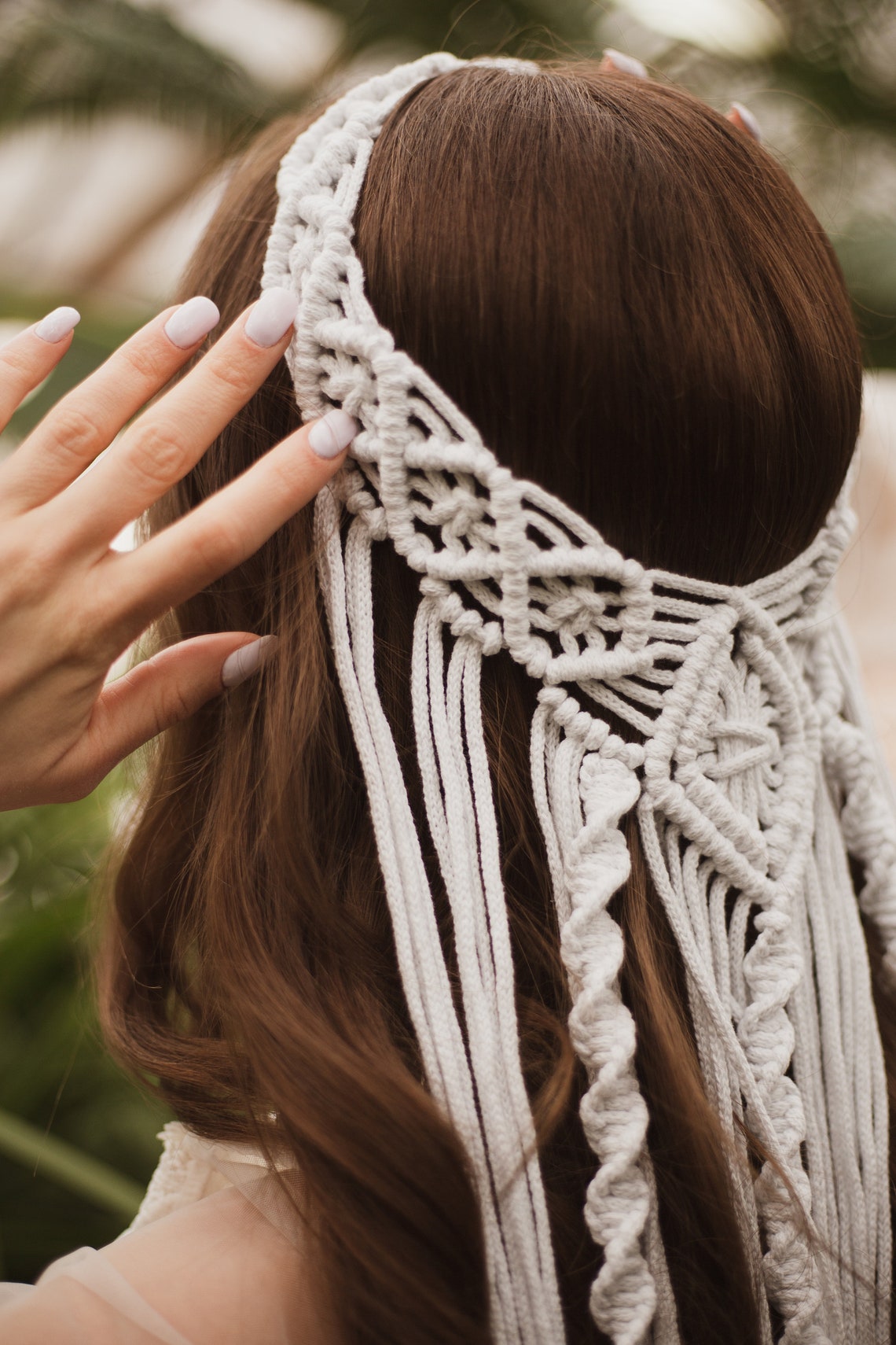 Boho Headpiece Boho Veil Macrame Veil Boho Wedding Veil for Etsy