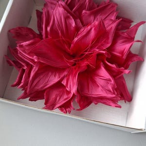 Hot pink flower brooch. Large flower pin. Satin flower brooch fuchsia. Oversized broach. Christmas gift for woman,mom.